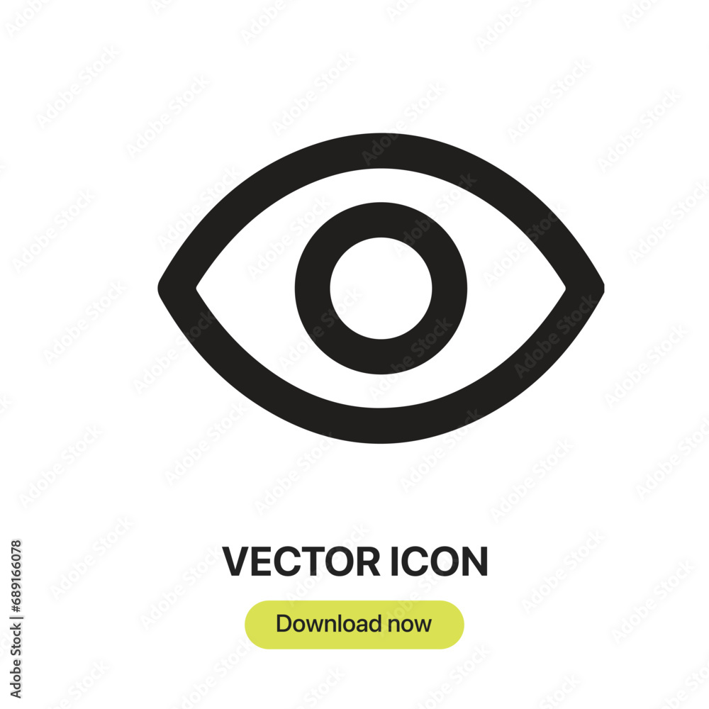 Poster red eye icon vector. linear-style sign for mobile concept and web design. red eye symbol illustratio