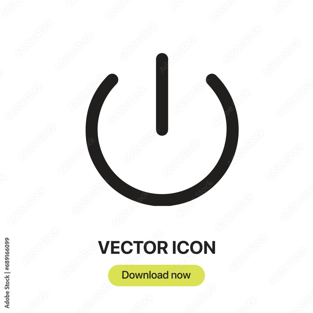 Poster power icon vector. linear-style sign for mobile concept and web design. power symbol illustration. p