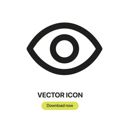 Red Eye icon vector. Linear-style sign for mobile concept and web design. Red Eye symbol illustration. Pixel vector graphics - Vector.	
