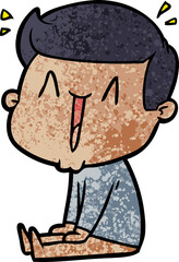 cartoon happy man