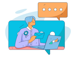 Business People Flat Vector Concept Operation Hand Drawn Illustration
