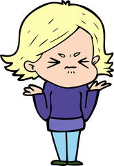 cartoon angry woman