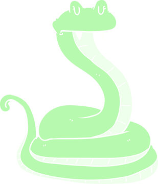 flat color style cartoon snake