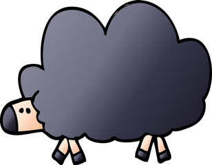 cartoon doodle of a black sheep