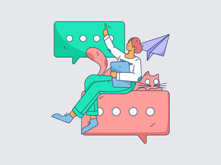 Business People Flat Vector Concept Operation Hand Drawn Illustration
