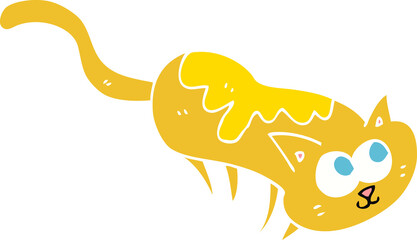 flat color illustration of cat