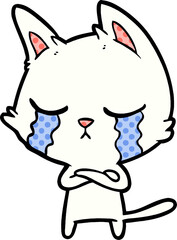 crying cartoon cat