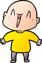 Obraz premium happy cartoon bald man