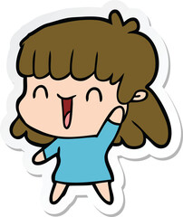 sticker of a cartoon woman