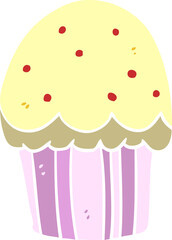 flat color style cartoon cupcake