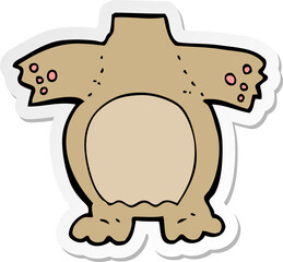 sticker of a cartoon teddy bear body