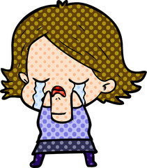 cartoon girl crying