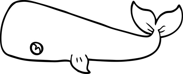 Obraz premium line drawing cartoon whale