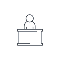 Vector sign of the employee symbol isolated on a white background. icon color editable.