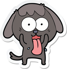 sticker of a cute cartoon dog
