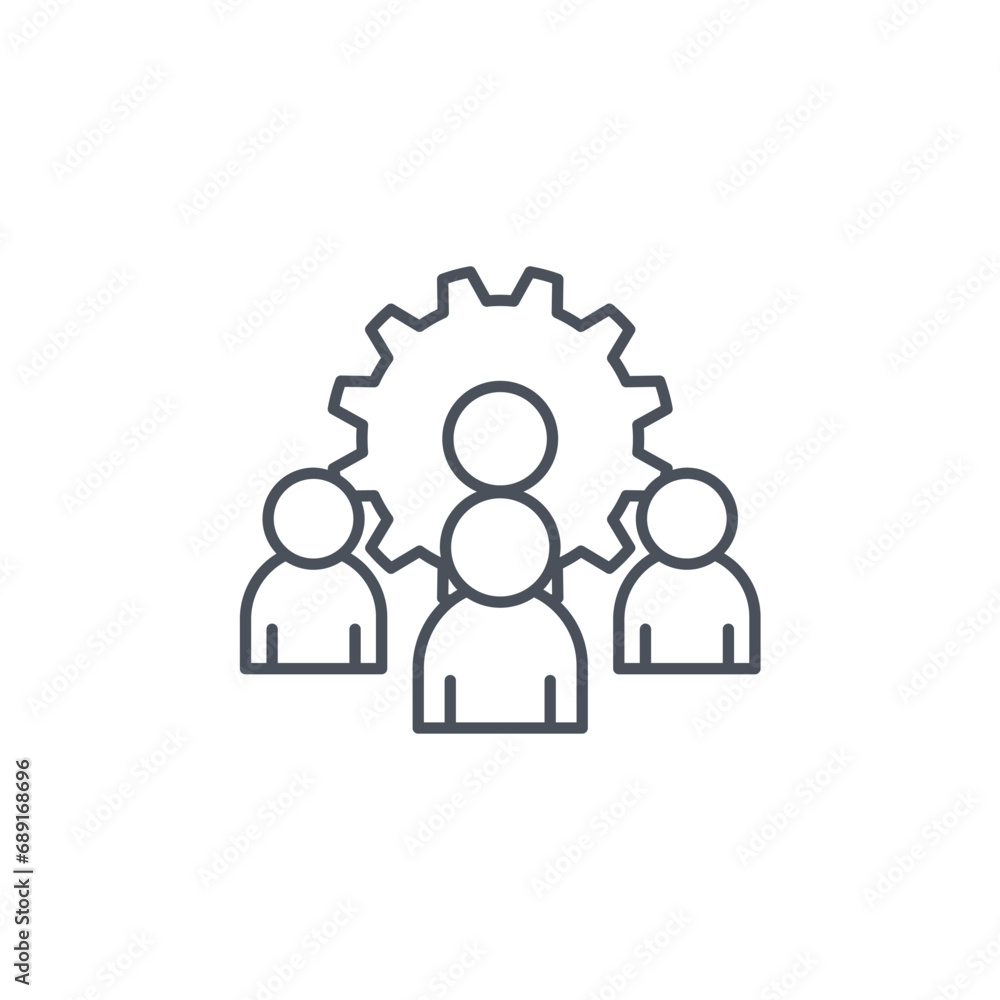 Poster vector sign of the work group symbol isolated on a white background. icon color editable.