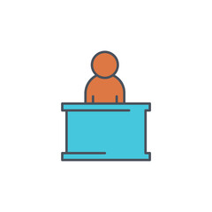 Vector sign of the employee symbol isolated on a white background. icon color editable.