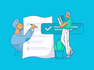 Business People Flat Vector Concept Operation Hand Drawn Illustration
