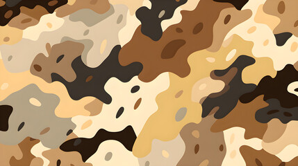 Fototapeta premium Abstract background brown and beige color in army camouflage style 