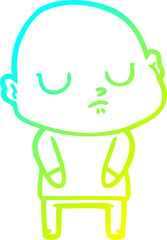 Obraz premium cold gradient line drawing of a cartoon bald man