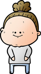 cartoon happy old woman