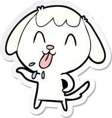 sticker of a cute cartoon dog