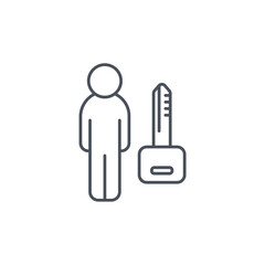 Vector sign of the key employee symbol isolated on a white background. icon color editable.