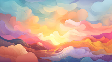 Abstract background, scenery, sunset  with pastel colors design 