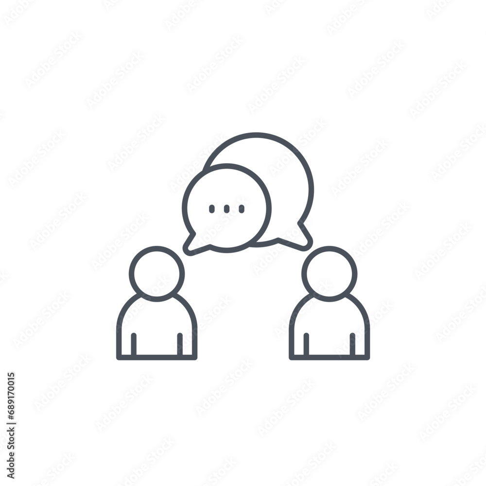 Poster vector sign of the communication symbol isolated on a white background. icon color editable.