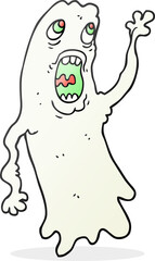 freehand drawn cartoon ghost