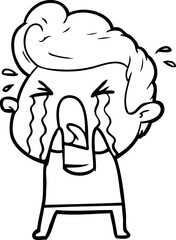 cartoon crying man