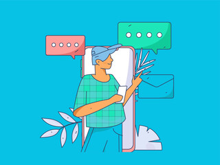 Business People Flat Vector Concept Operation Hand Drawn Illustration
