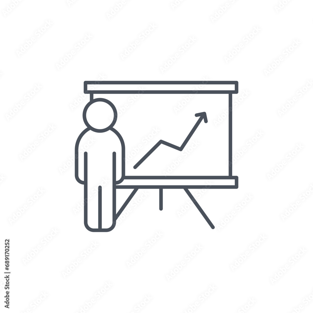 Poster vector sign of the presentation symbol isolated on a white background. icon color editable.