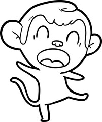 shouting cartoon monkey dancing