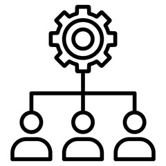 Management Structure icon line vector illustration