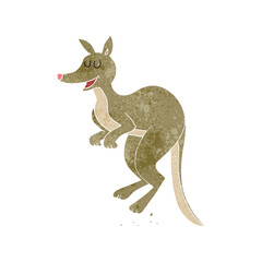 freehand retro cartoon kangaroo