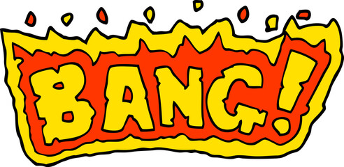cartoon doodle word bang