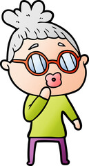 cartoon woman wearing spectacles