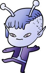 cute cartoon alien girl