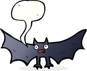 cartoon bat with speech bubble