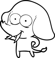 happy cartoon elephant