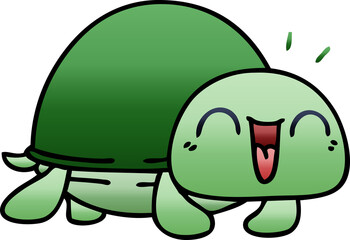 gradient shaded quirky cartoon turtle