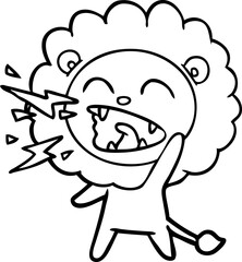 cartoon roaring lion