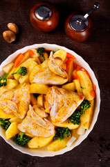 Raw chicken wings on big plate ready for cooking