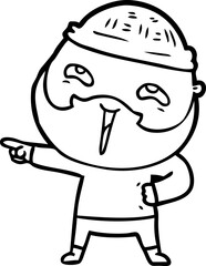 cartoon happy bearded man