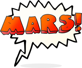 freehand drawn speech bubble cartoon Mars text symbol