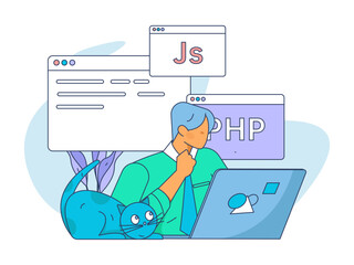 Business People Flat Vector Concept Operation Hand Drawn Illustration
