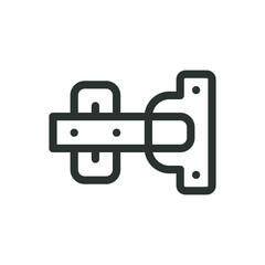 Furniture hinge isolated icon, cabinet hinges vector icon with editable stroke