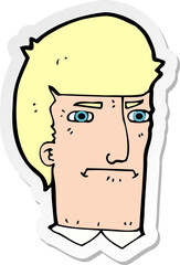 sticker of a cartoon man narrowing eyes