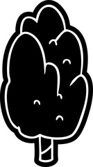 cartoon icon single green tree